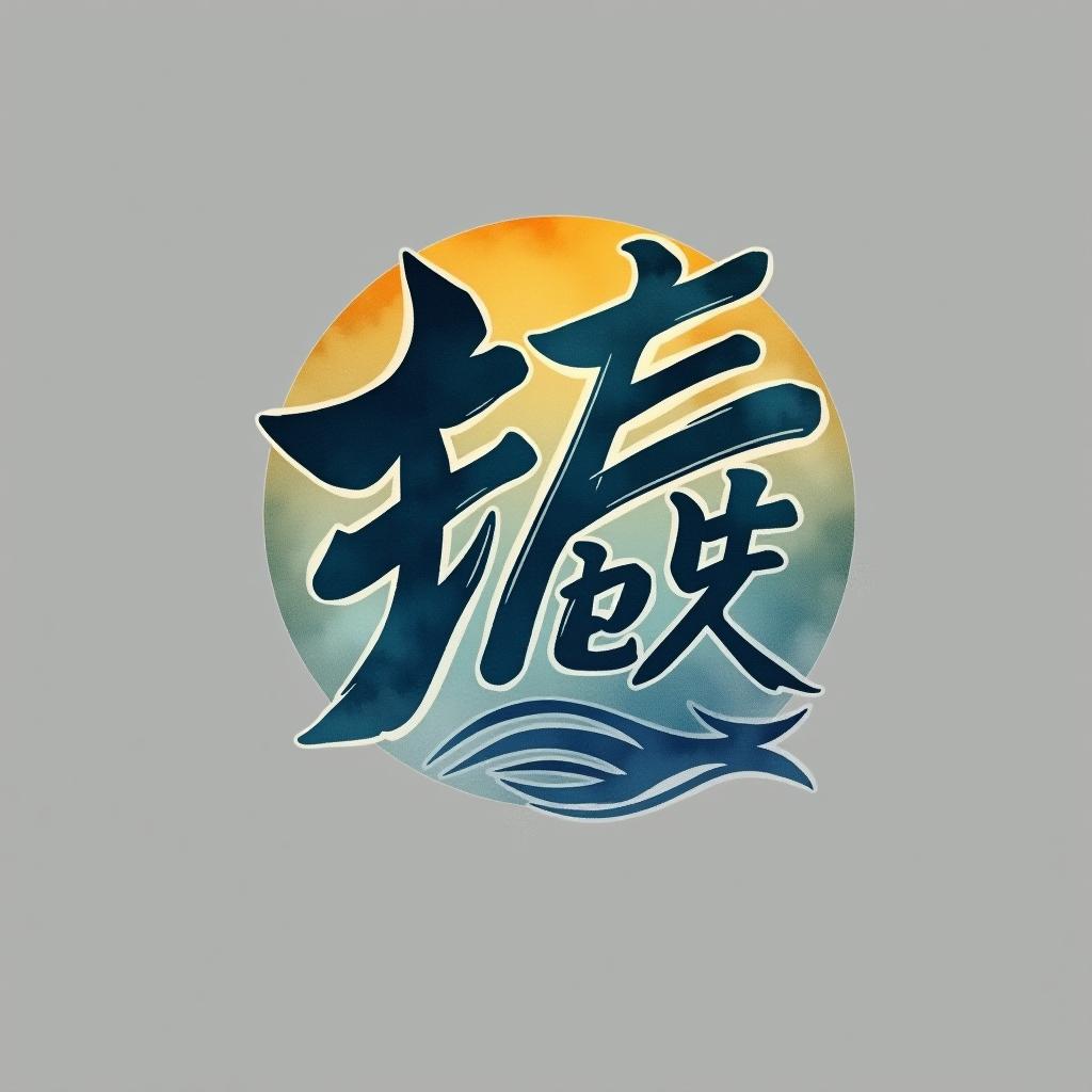  design a logo, in a watercolor style. 鬼滅の刃, with the text '透かしの刃'.