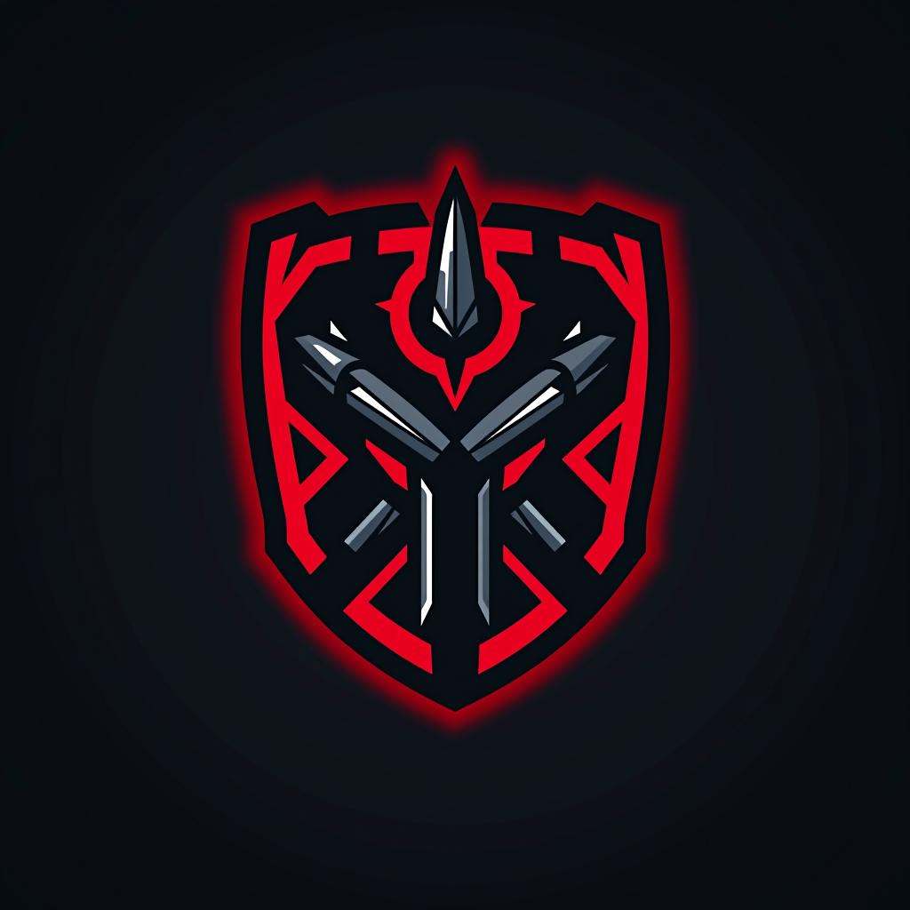  design a logo, esports logo, guns theme, black and red color