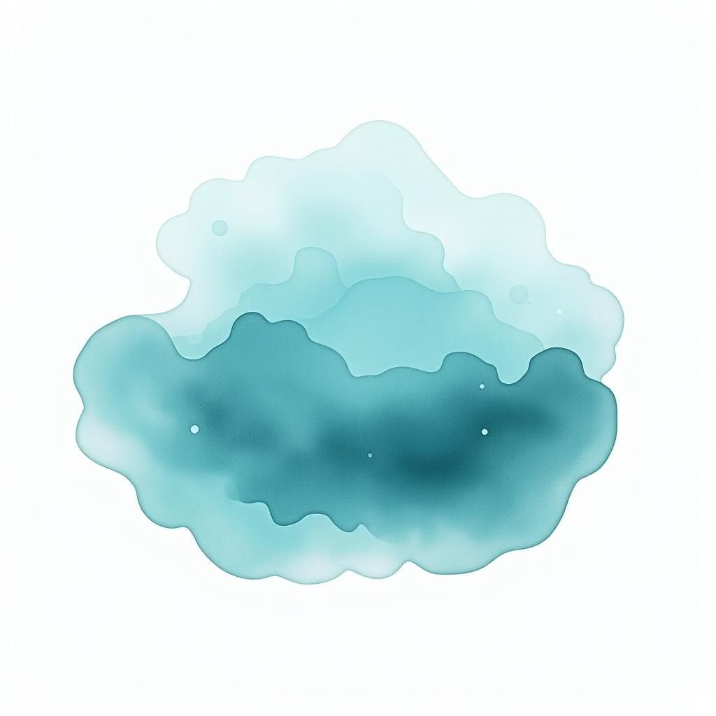  design a logo, watercolor style, logo, sea, blue teal colors, white background