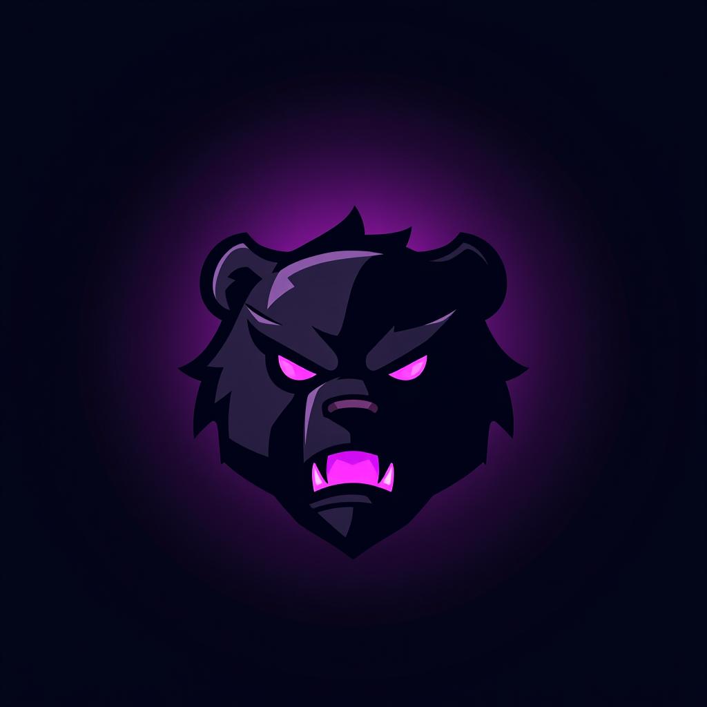  design a logo, esports logo, angry bear, black and purple color