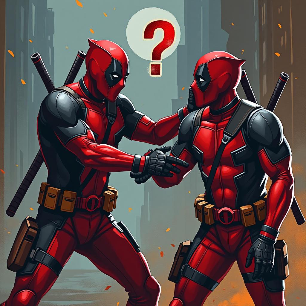  deadpool fights with question mark