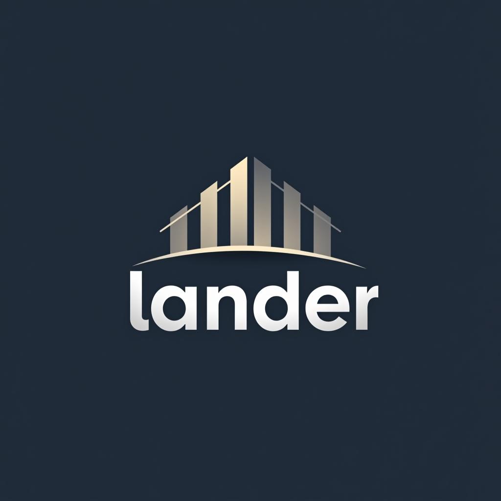  design a logo, minimal line logo in the theme of real estate, with the text ‘lander’