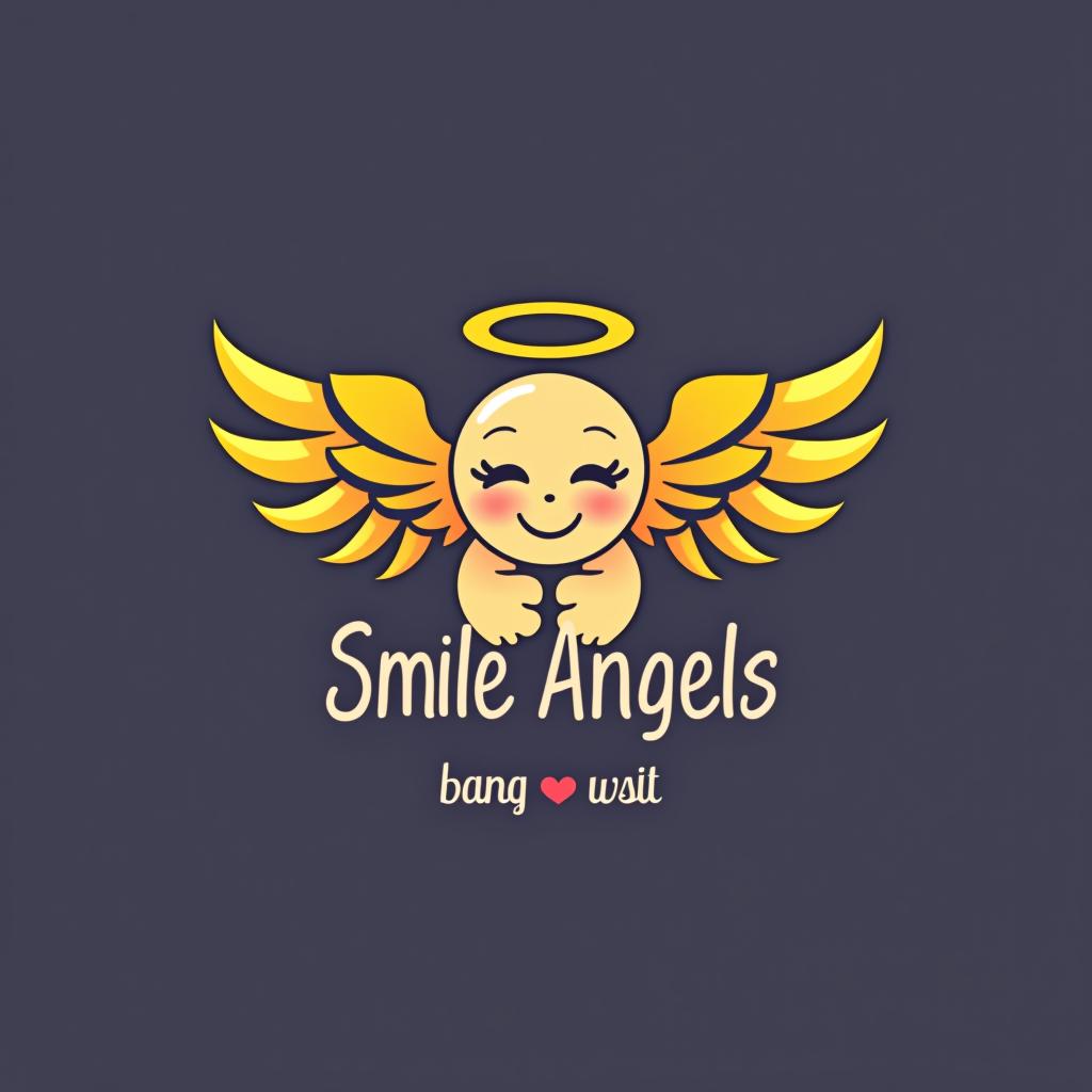  design a logo, ステッカーのデザイン、ボート、水、テキスト「smile angels」。, with the text 'スマイルエンジェルズ'.