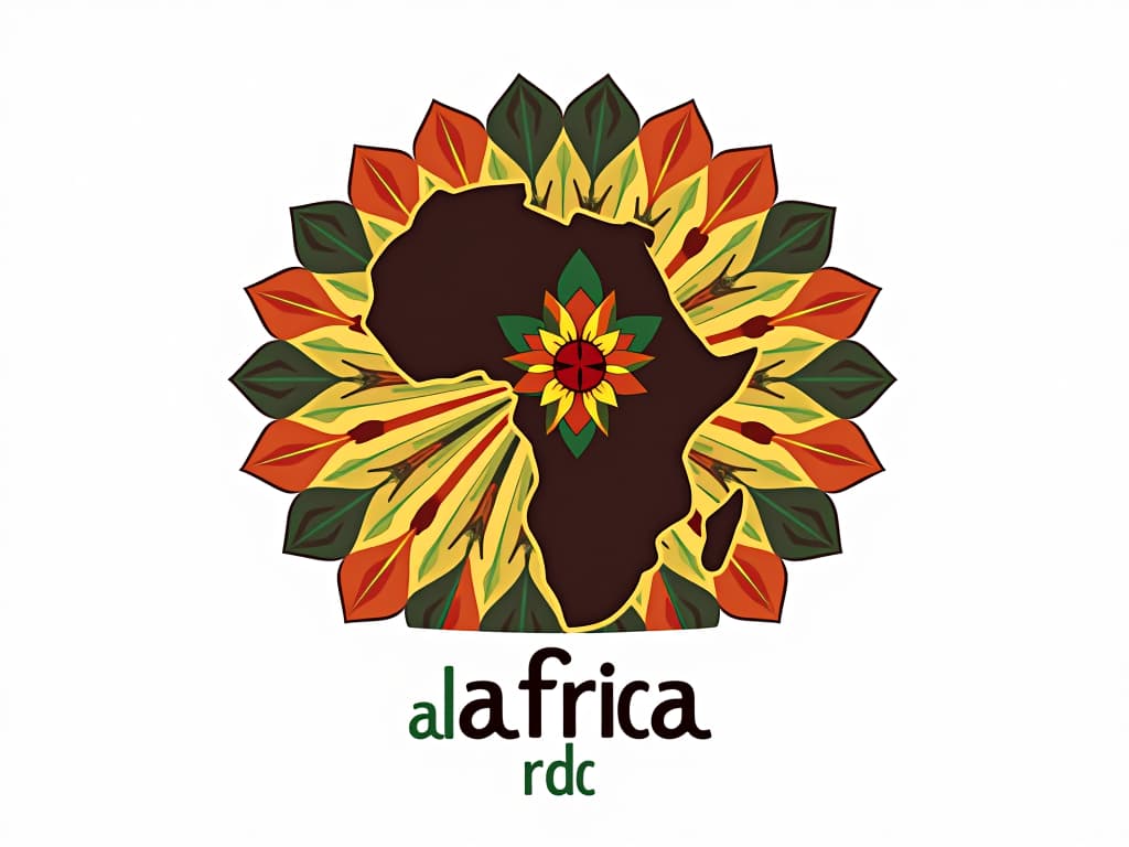  design a logo, in a threedrender style. génie, excellence, créateur , with the text 'ala africa rdc'.