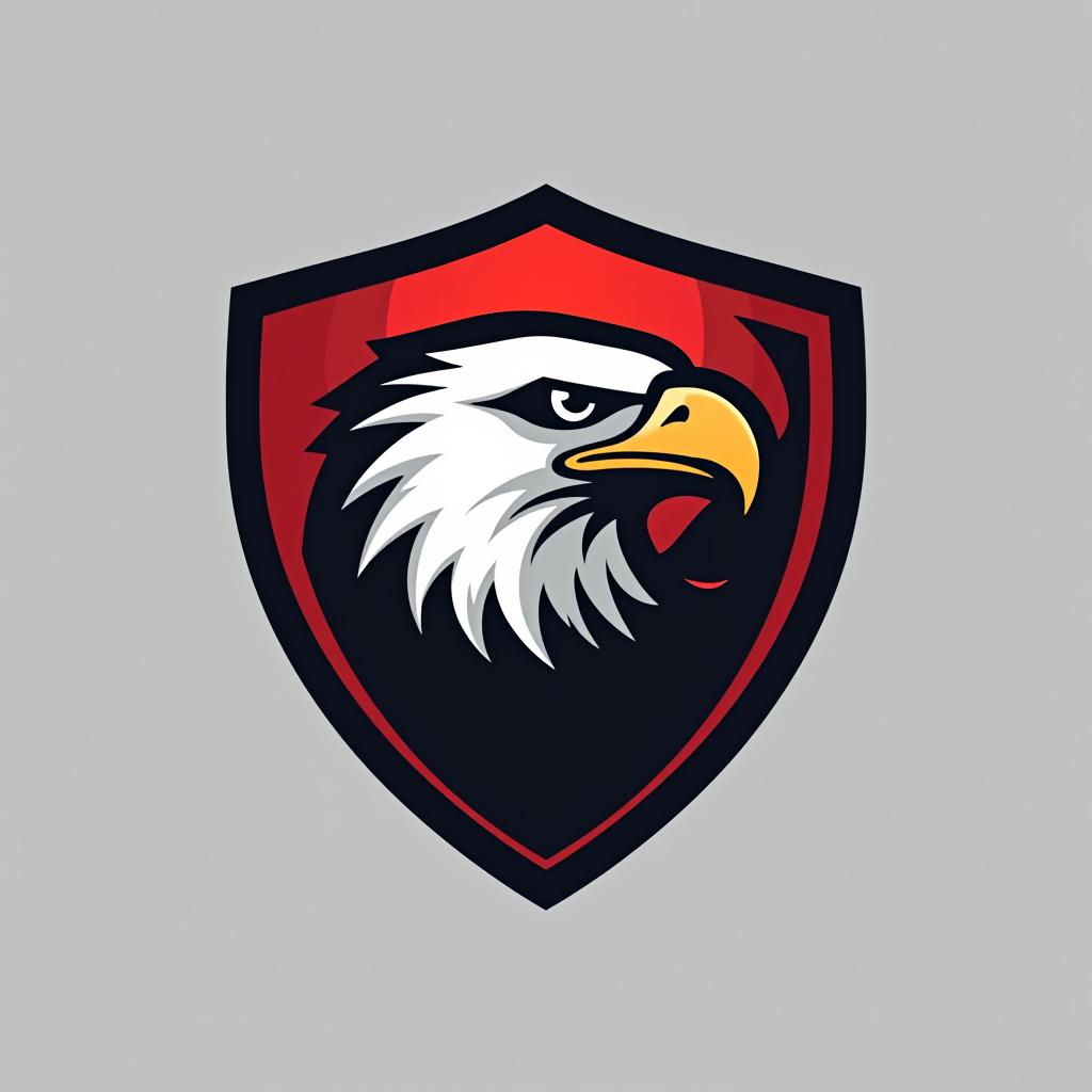  design a logo, create an emblem logo using an eagle’s eye and a shield, emphasizing the company’s focus on vigilance and protection.