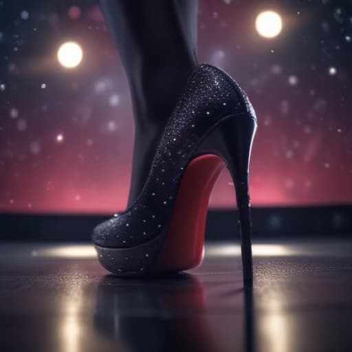 Sexi stiletto in Cinematic style with Space background