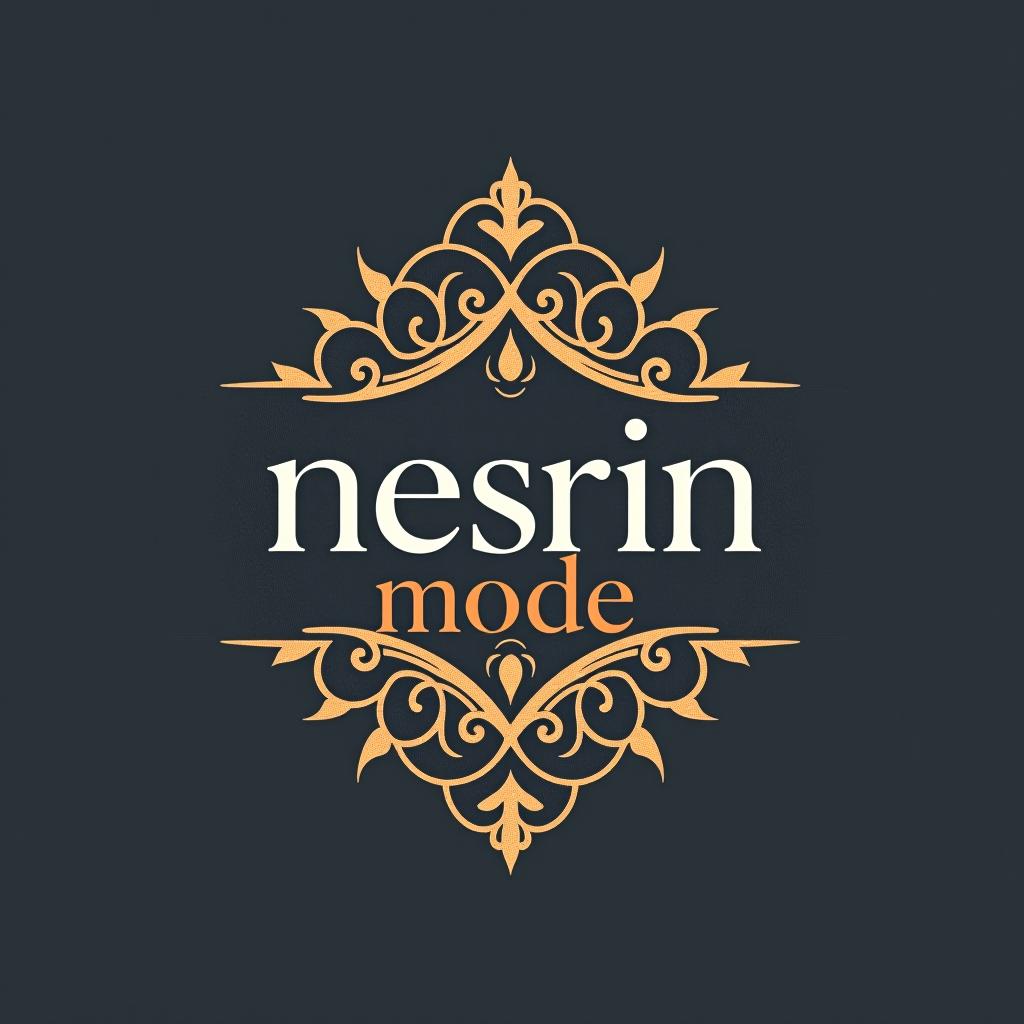  design a logo, in a watercolor style. erstelle mir ein logo für ein kleider laden elegant aber auffällig mit kleidern orientalisch modern , with the text 'nesrin mode '.