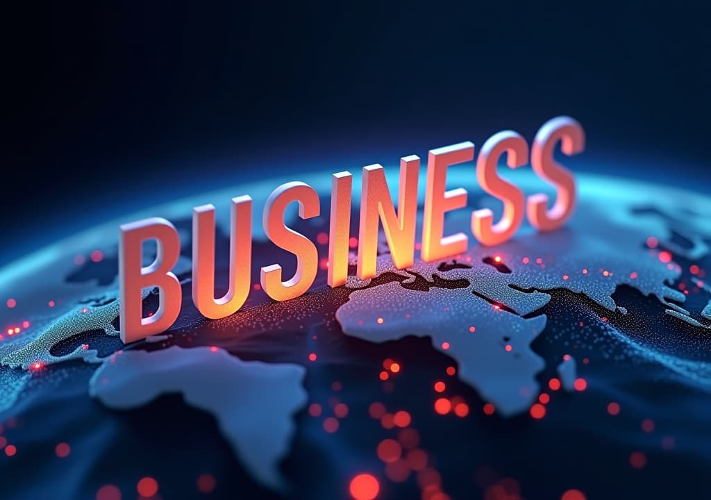  global business expansion in 3d growth, scale, and innovation concept with copy space