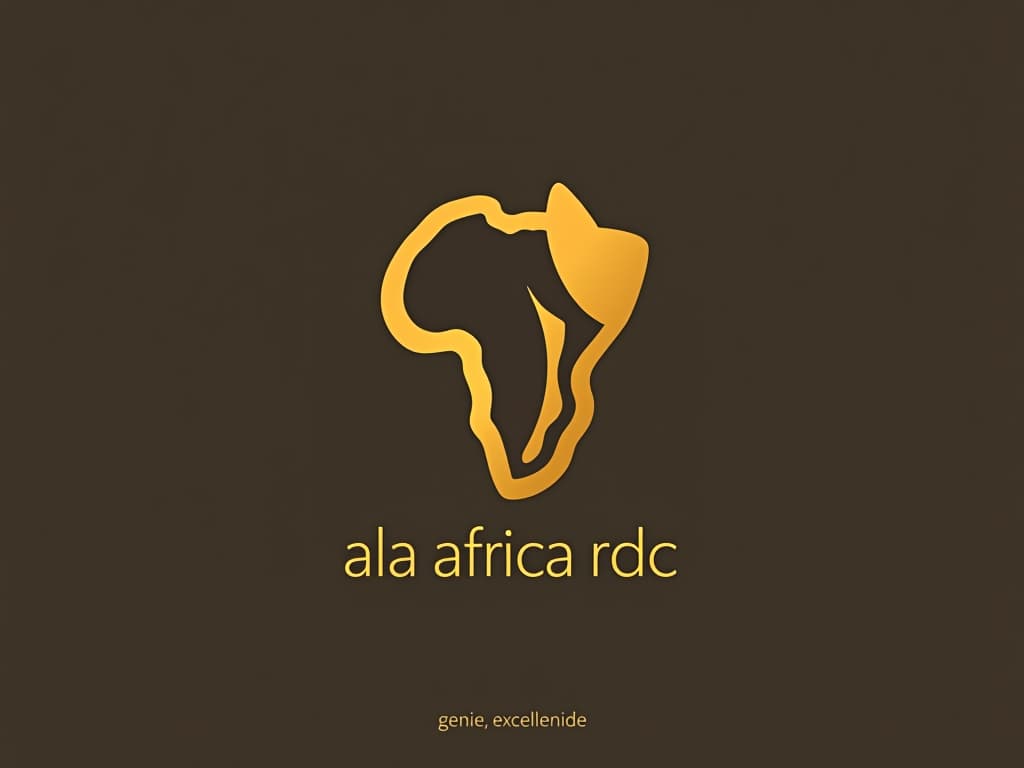  design a logo, in a threedrender style. génie, excellence, créateur , with the text 'ala africa rdc'.