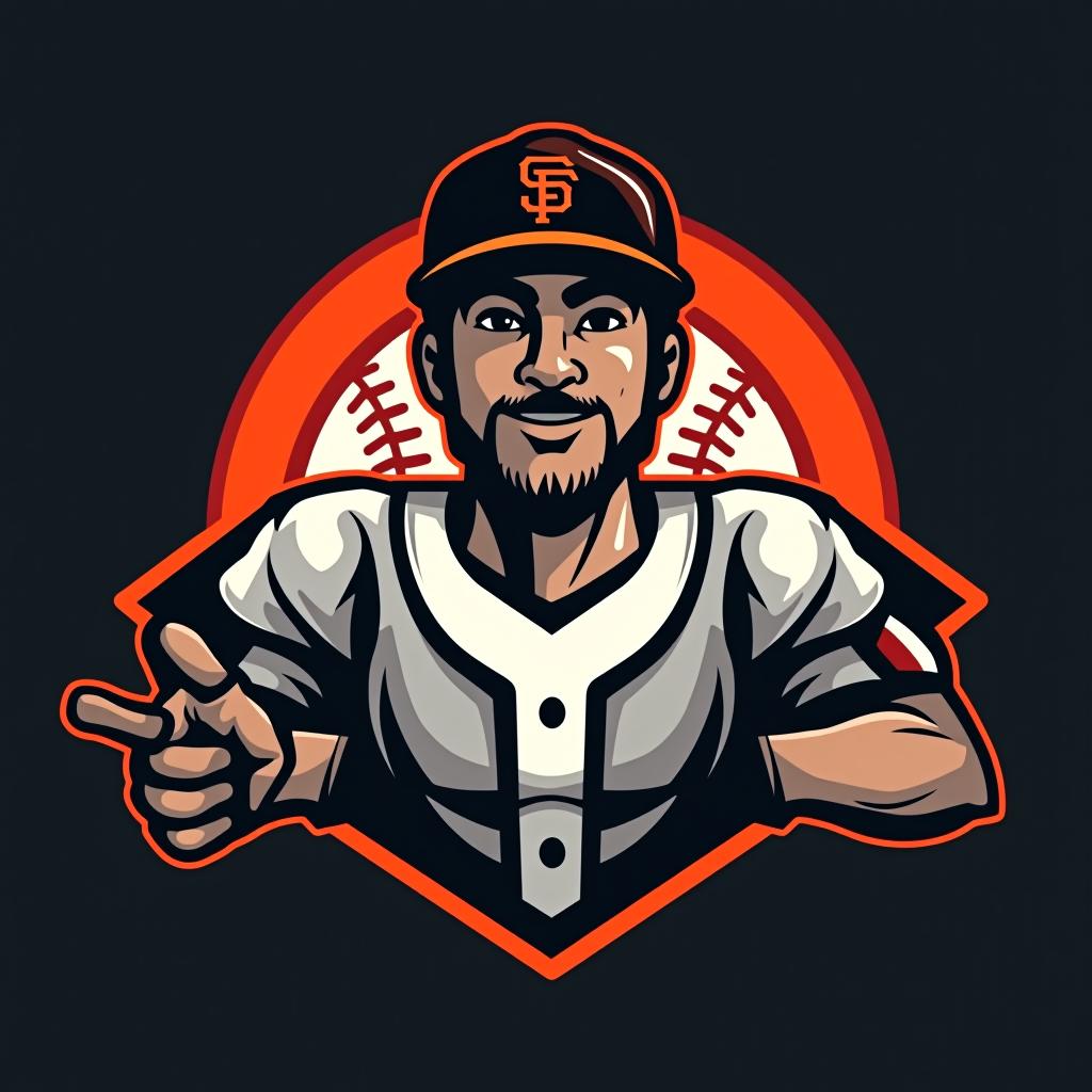  design a logo, puedes diseñarme un logo que diga "adrian 25" con temática del equipo de béisbol de giants san francisco