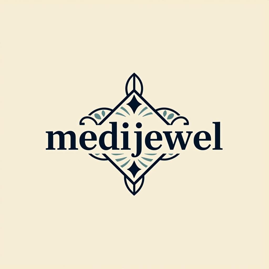  design a logo, piercing clinch , with the text 'medijewel'.