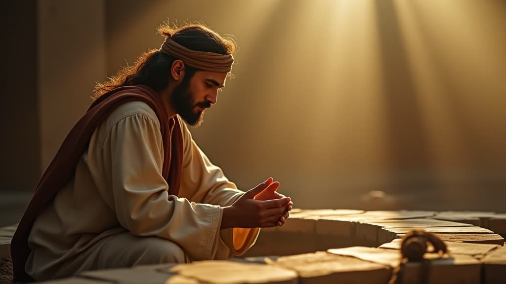  history of biblical times, the servant recounting his prayer at the well, vividly illustrating the divine guidance he received during his quest. hyperrealistic, full body, detailed clothing, highly detailed, cinematic lighting, stunningly beautiful, intricate, sharp focus, f/1. 8, 85mm, (centered image composition), (professionally color graded), ((bright soft diffused light)), volumetric fog, trending on instagram, trending on tumblr, HDR 4K, 8K