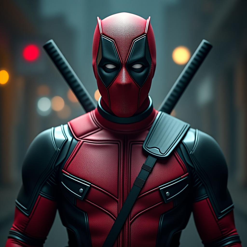  combine deadpool and wolverine in 1 body hyperrealistic, full body, detailed clothing, highly detailed, cinematic lighting, stunningly beautiful, intricate, sharp focus, f/1. 8, 85mm, (centered image composition), (professionally color graded), ((bright soft diffused light)), volumetric fog, trending on instagram, trending on tumblr, HDR 4K, 8K