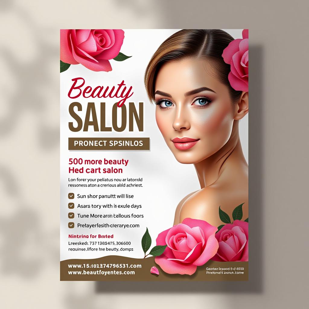  beauty salon advertisement on a flyer