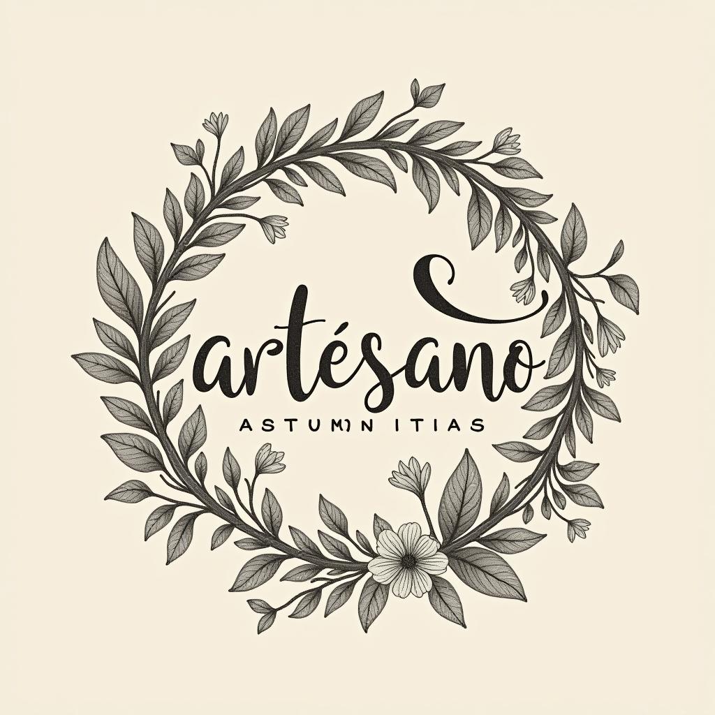  design a logo, in a pencil style. nombré de la marca “artesano” gastronomía, arte y tradición elegante y simple