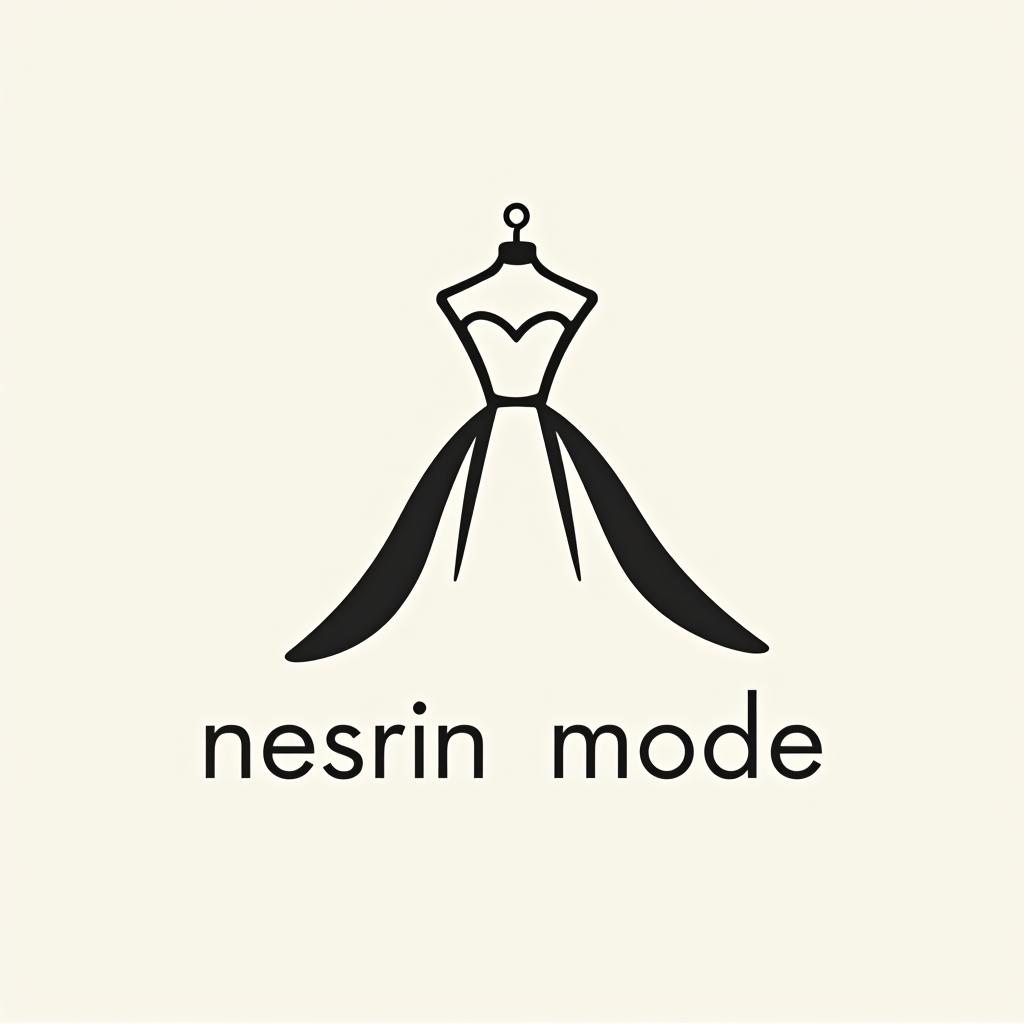  design a logo, in a minimalism style. n m logo nesrin mode mit kleidern schwarz weiß elegant kosovo , with the text 'nesrin mode '.