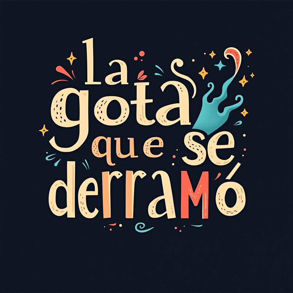  design a logo, , with the text 'la gota que se derramó '.