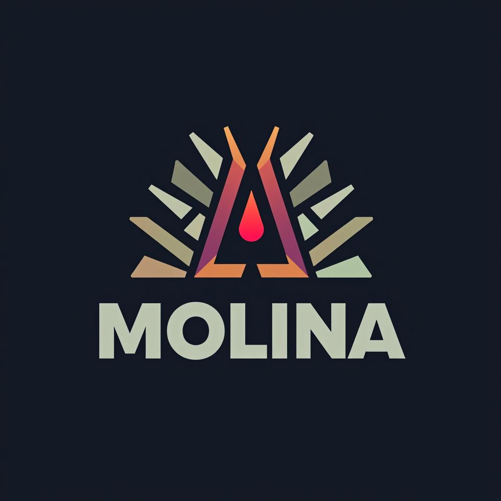  molina, customs, (logo), clean, contemporary, bold, minimalist, geometric shapes, sans serif font, bright colors, dynamic, innovative