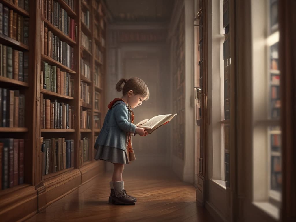 ultra realistic ((ultra realistic ((a child placing a library book in the return slot)))) hyperrealistic, full body, detailed clothing, highly detailed, cinematic lighting, stunningly beautiful, intricate, sharp focus, f/1. 8, 85mm, (centered image composition), (professionally color graded), ((bright soft diffused light)), volumetric fog, trending on instagram, trending on tumblr, HDR 4K, 8K