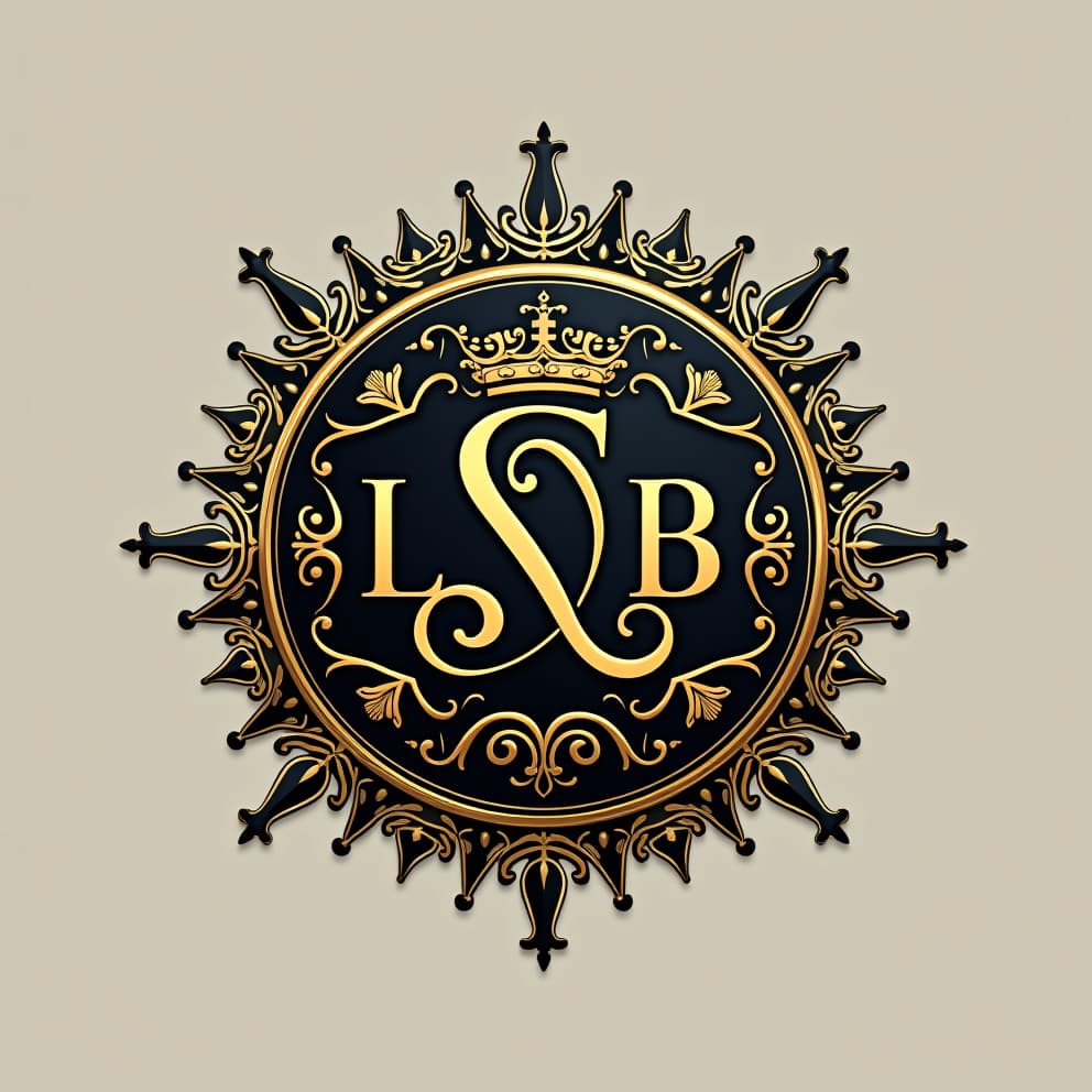  a logo design for a high end, luxury logo designed to evoke exclusivity and prestige. the design incorporates intricate details like a gold foil emblem or a detailed crest, with the brand's initials at the center. the logo uses opulent colors such as gold, deep black, or navy blue, with metallic accents to enhance its grandeur. the typography is elegant, featuring a custom serif font that complements the regal style. the overall aesthetic is timeless and sophisticated, aimed at premium brandshyper detail, intricate details, sharp focus, high resolution, 8k, ultra detailed, vib