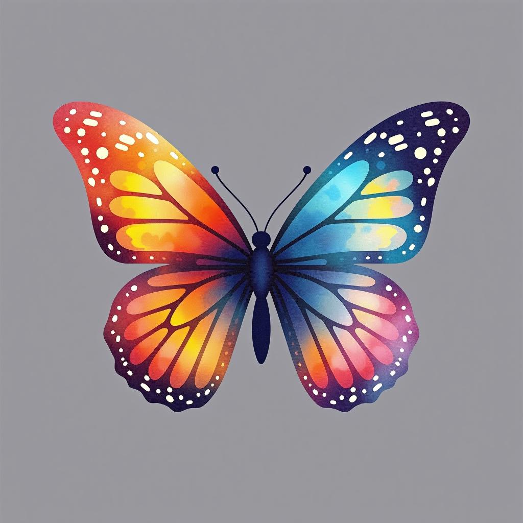  design a logo, watercolor style, logo of a butterfly, beautiful colors