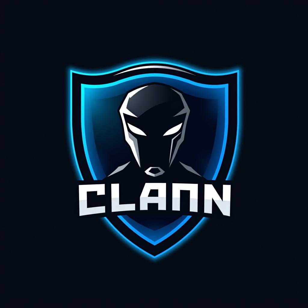  design a logo, un logo pour une équipe esport avec comme couleur le noir et le bleu ciel avec l’inscription prime clan , with the text 'prime clan '.