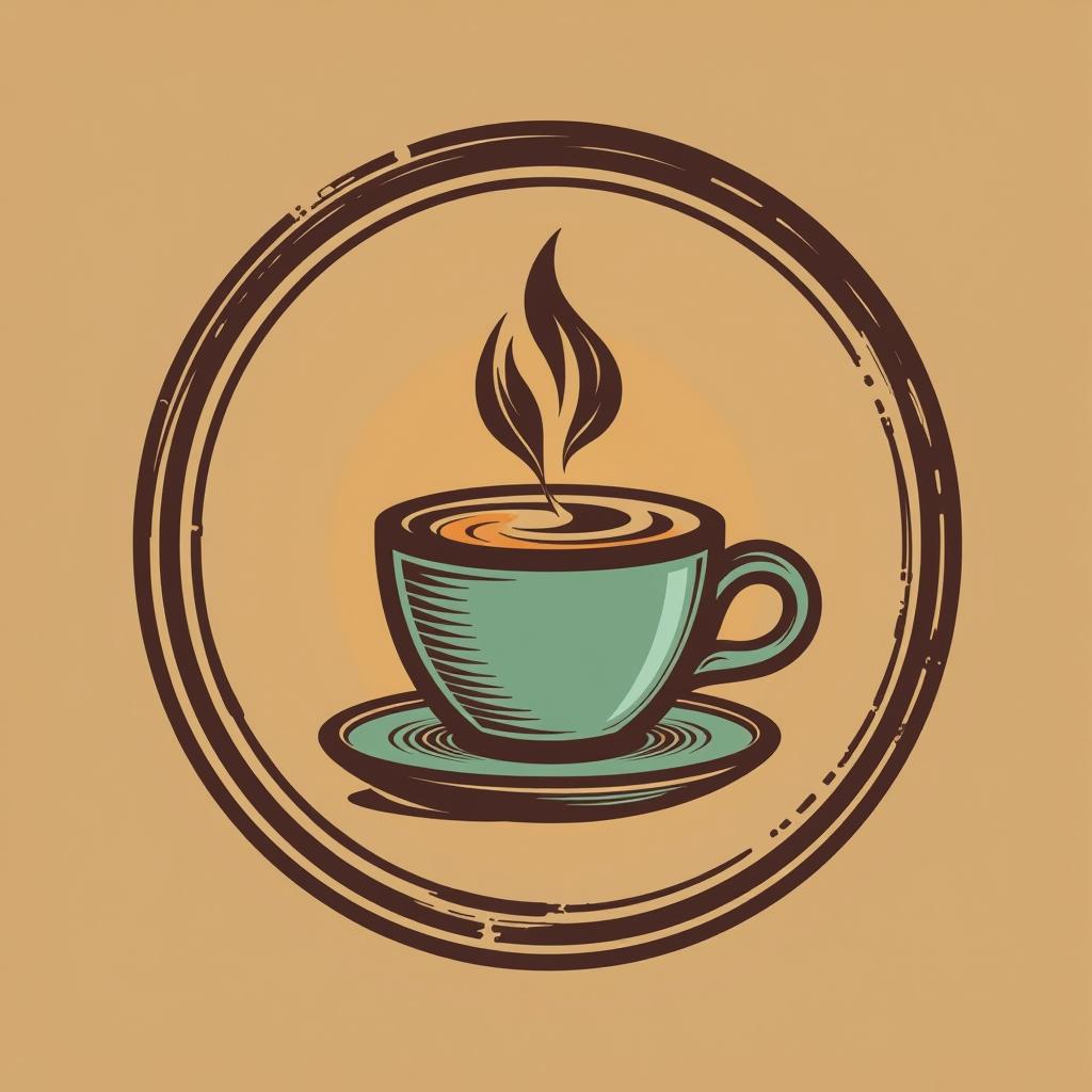  create a cute and stylish coffee brand logo that represents a youthful and adventurous company embracing new menu challenges. this logo in circle