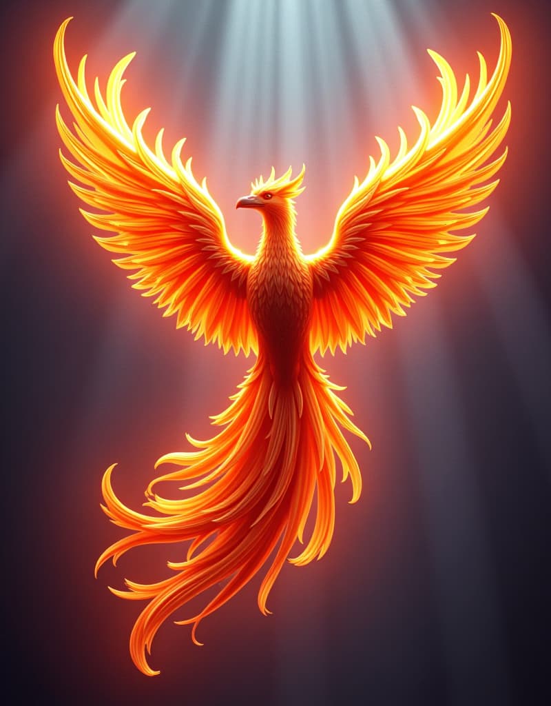  a reimagined concept art of a phoenix patronus, rendered in 3d with a cinematic and detailed approach. the patronus is bursting with vibrant colors and energy, radiating against a bright, radial gradient background. embrace a pixar and disney aesthetic, utilizing maya 3d for modeling and zbrush central for 3d shading, creating a visually stunning image. imagine this as a piece that industrial light & magic could have produced, capturing its essence of epic fantasy and breathtaking visuals. render this with a high level of detail, emphasizing the phoenix's fiery plumage and the dynamic energy emanating from its form. use a shallow depth of field to further enhance the cinematic feel of the piece.hyper detail, intricate details, sharp foc