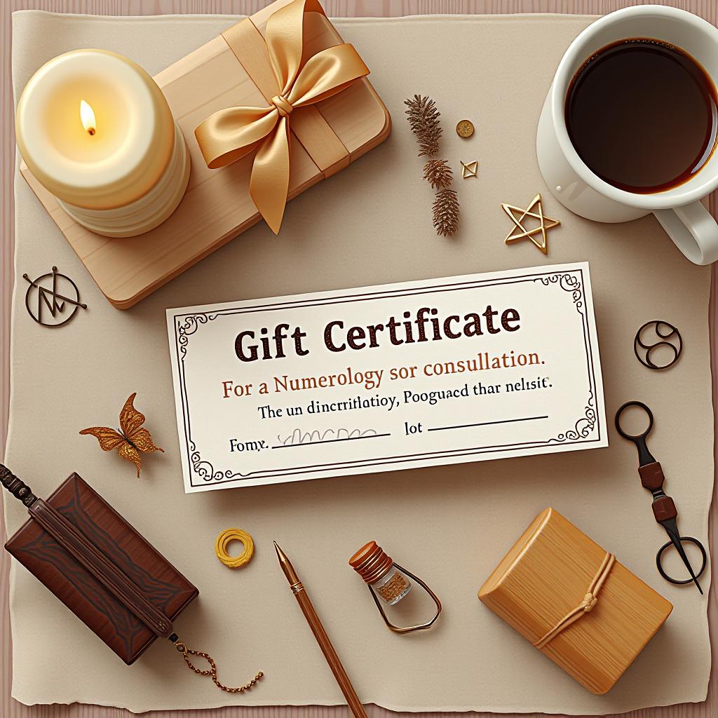  gift certificate for a numerology consultation.