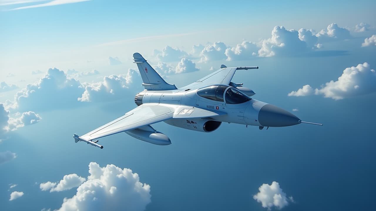  "a mig 25 fighter jet flying at high speed in the sky, showcasing its aerodynamic design, bright blue skies, dramatic clouds, dynamic action shot." hd qulity, hyper realistic, high quality, high details, hd, perfect composition, 4k epic detailed, highly detailed, sharp focus, high resolution