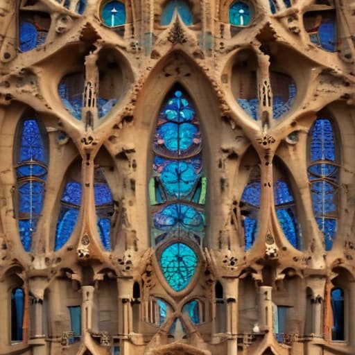 Crie uma imagem estilo sagrada família de Gaudí