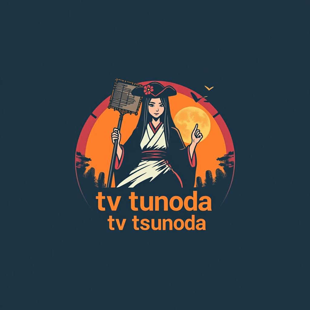  design a logo, tv tokyo みたいに, with the text 'tv tsunoda'.