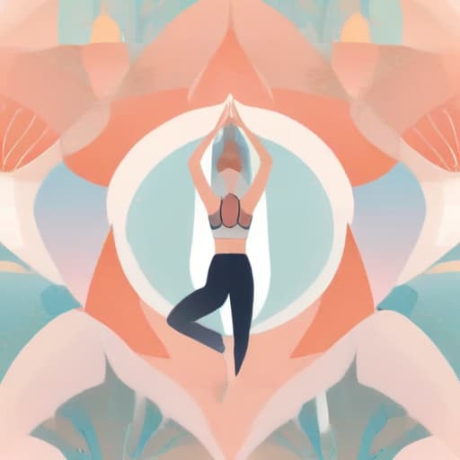 vector art illustration, (Yoga ), flat style, pastel color pallette