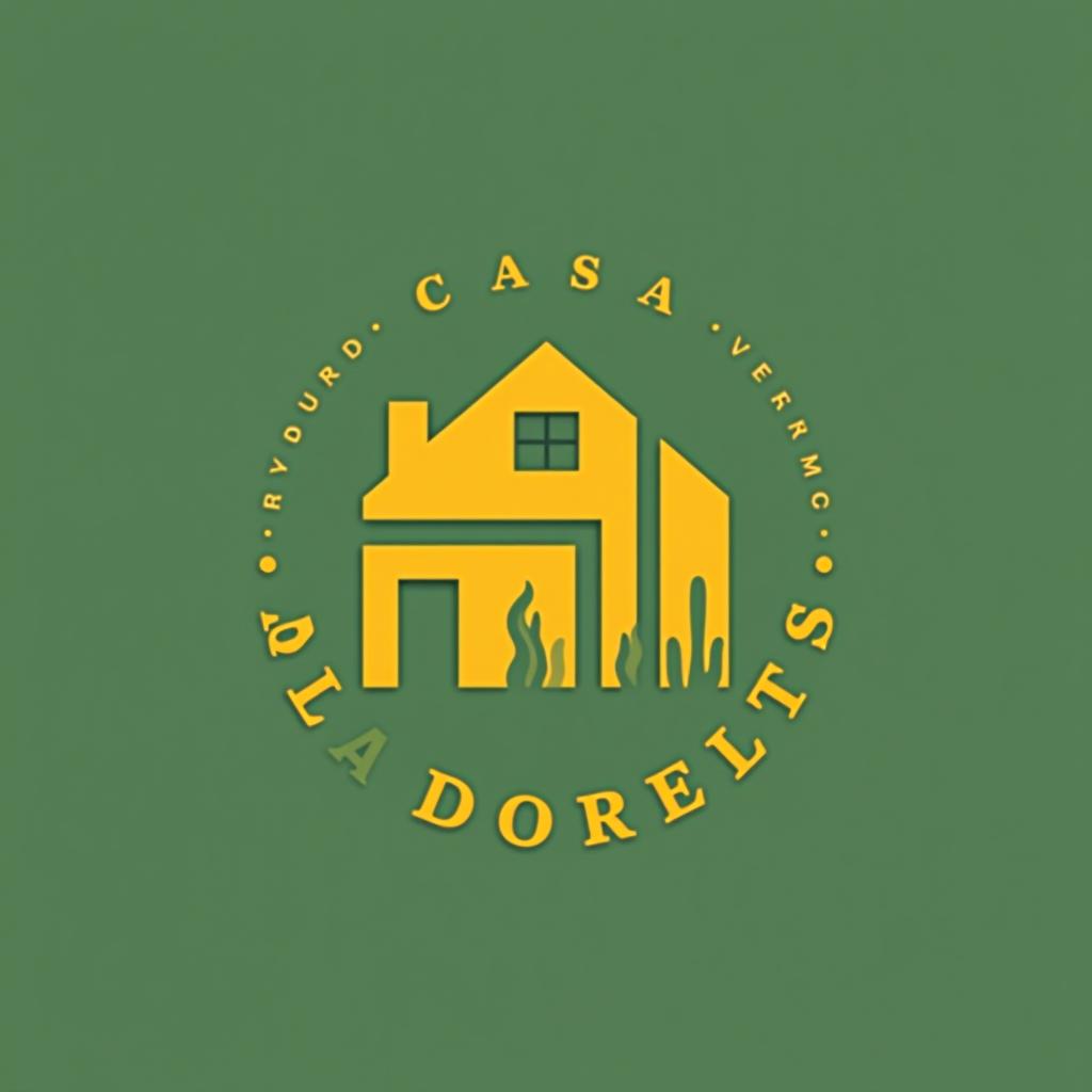  design a logo, logo para una mueblerÍa que se llama casa doritas. colores verde y ocre