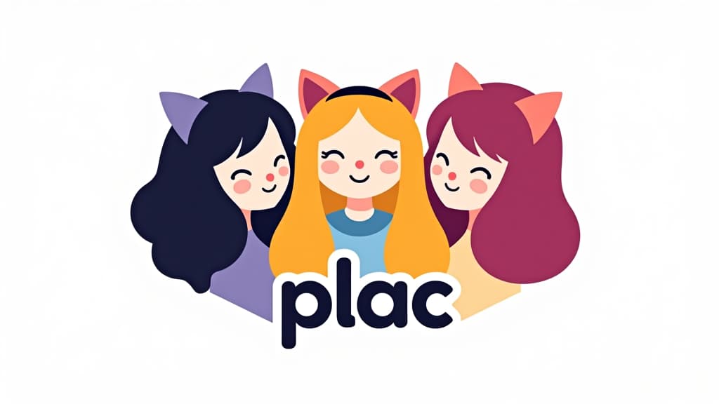  design a logo, girls grup chat, with the text 'plac'.