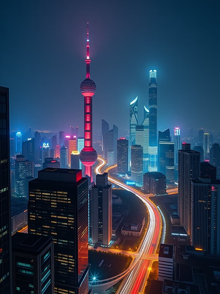  beginning from 2850, stock index growing, modern, technology, futuristic, shanghai city beautiful night view background