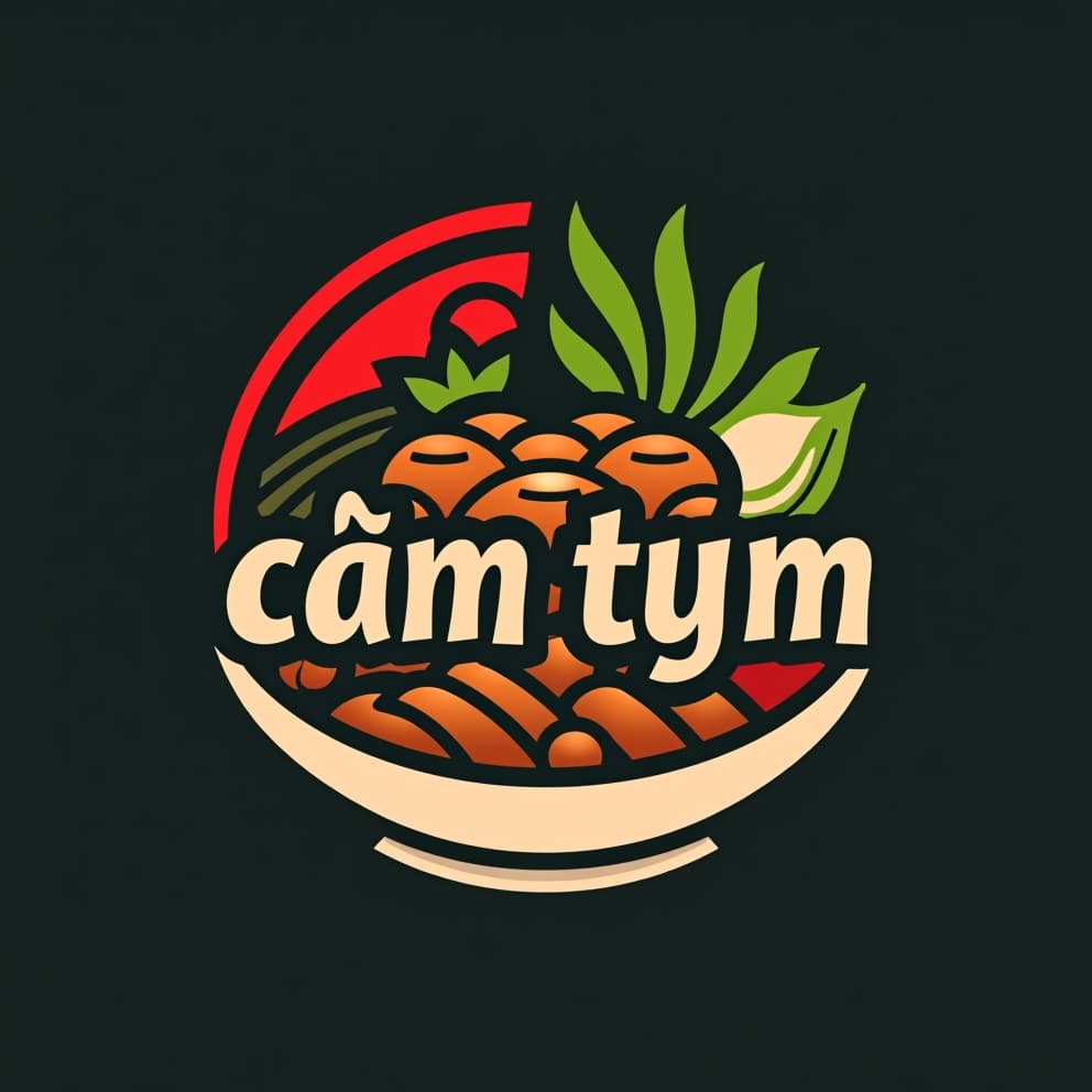  a logo design for a modern logo design for a vietnamese restaurant called 'cơm tấm'. the logo should feature a stylized image of a plate of cơm tấm, with bold, geometric shapes and a vibrant color palette. the name 'cơm tấm' should be incorporated into the design, using a clean and legible font.hyper detail, intricate details, sharp focus, high resolution, 8k, ultra detailed, vib