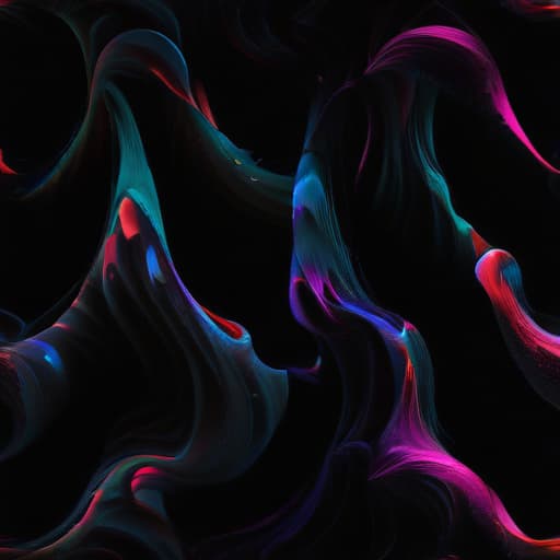 generate abstract image with black background and two colored waves