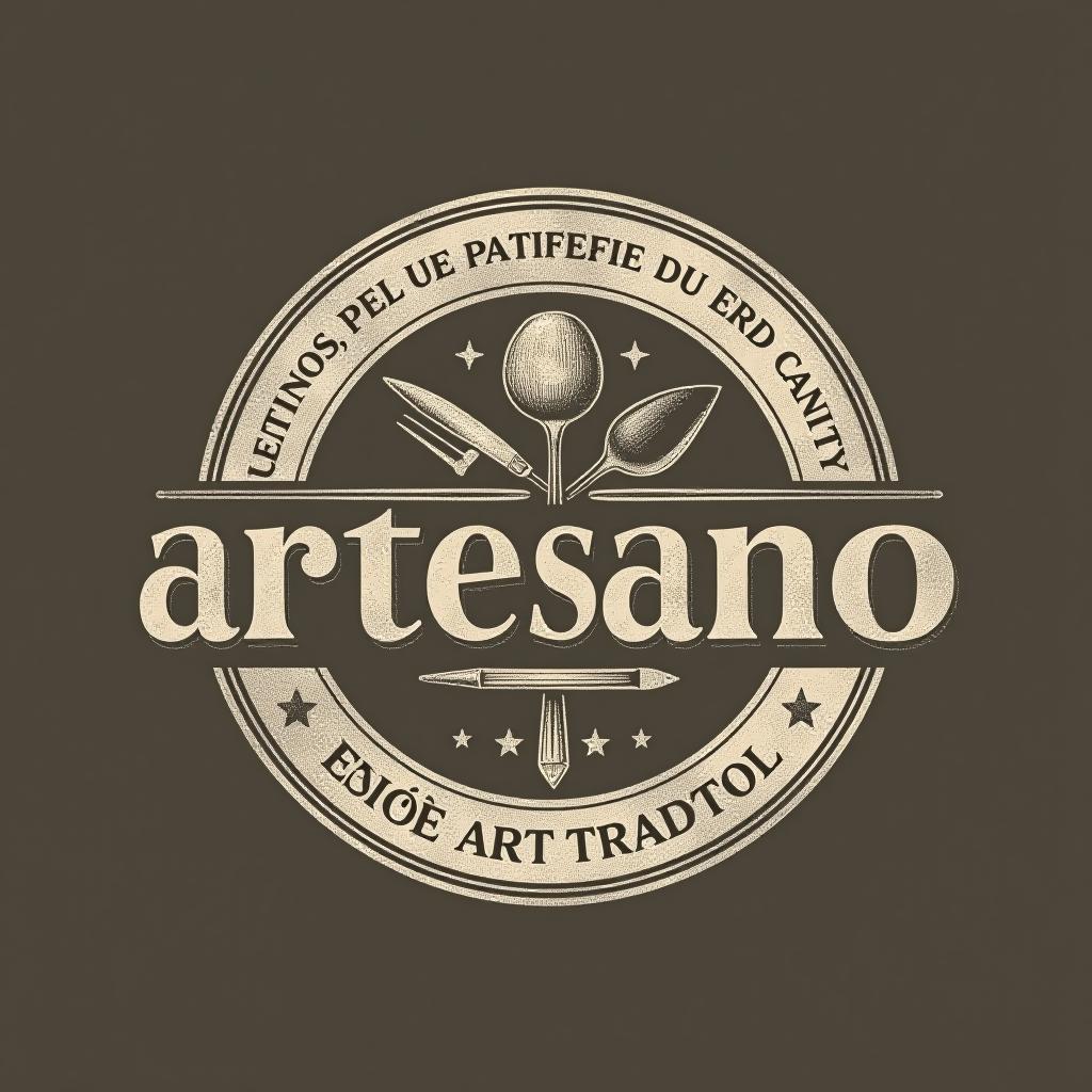  design a logo, in a pencil style. nombré de la marca “artesano” gastronomía, arte y tradición elegante y simple