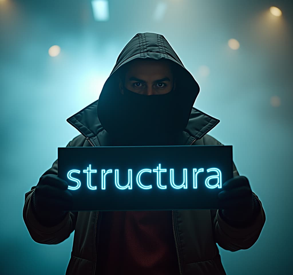  a sub zero holding a "structura" sign hyperrealistic, full body, detailed clothing, highly detailed, cinematic lighting, stunningly beautiful, intricate, sharp focus, f/1. 8, 85mm, (centered image composition), (professionally color graded), ((bright soft diffused light)), volumetric fog, trending on instagram, trending on tumblr, HDR 4K, 8K