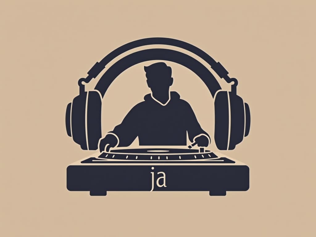  design a logo, in a minimalism style. logo pour nom de disc jockey , with the text 'ja'.