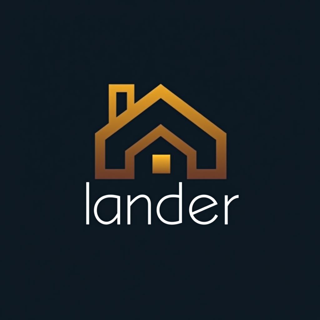  design a logo, minimal line logo in the theme of real estate, with the text ‘lander’