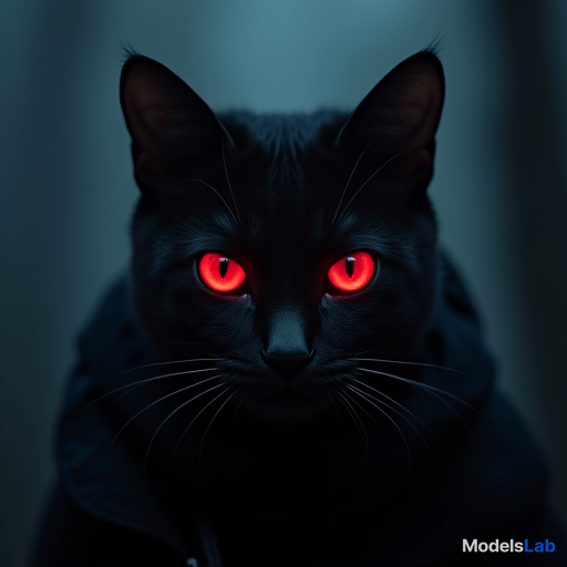  sharp glowing red cat eyes in the dark, haunting eyes, hunter eyes, darkness hyperrealistic, full body, detailed clothing, highly detailed, cinematic lighting, stunningly beautiful, intricate, sharp focus, f/1. 8, 85mm, (centered image composition), (professionally color graded), ((bright soft diffused light)), volumetric fog, trending on instagram, trending on tumblr, HDR 4K, 8K