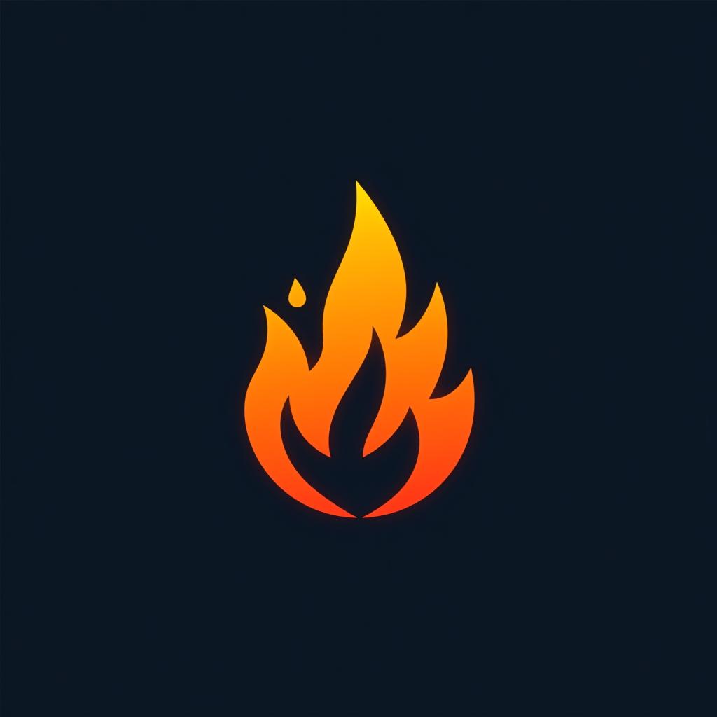  design a logo, flame logo, minimal modern style, out run