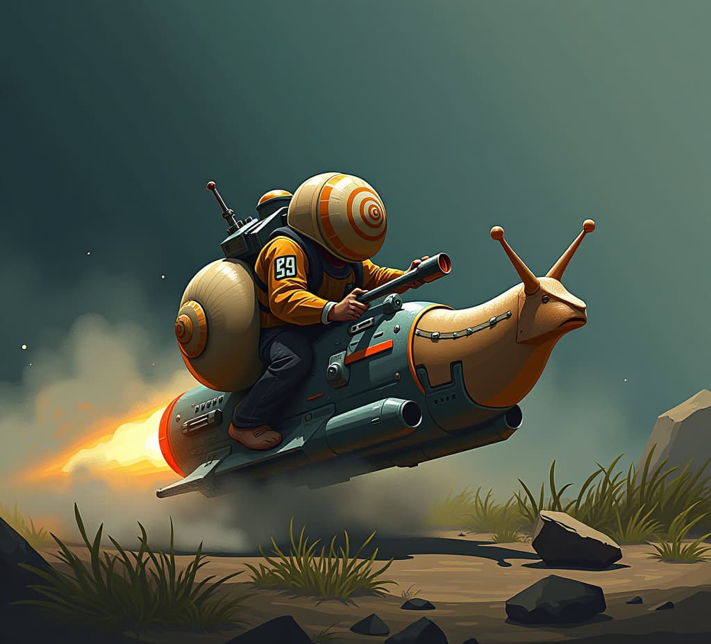  snail riding missile as speed up concept