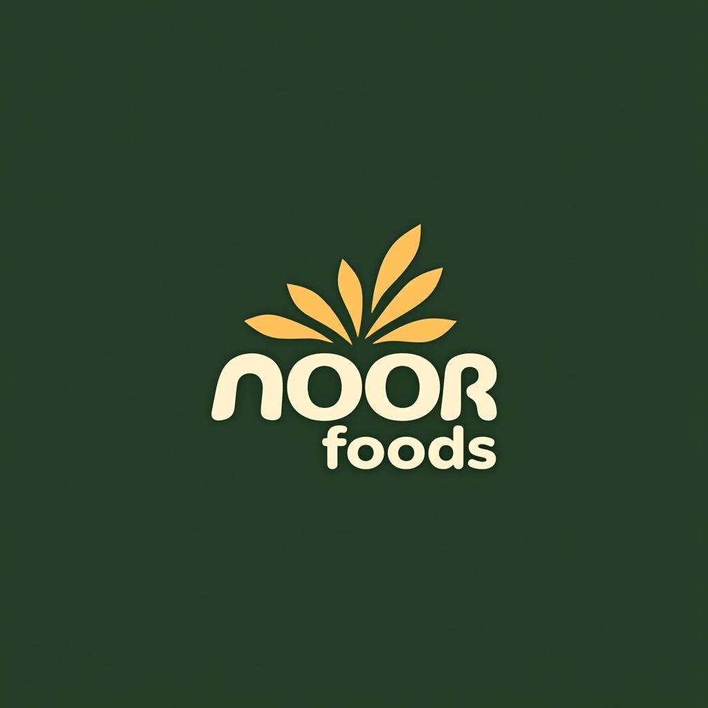  design a logo, for rice production factory , with the text 'noor foods'.