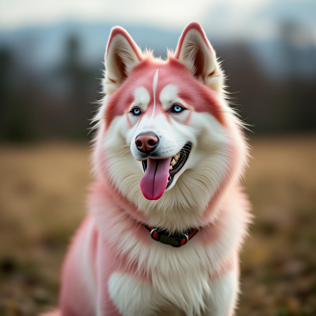  a pink siberian husky