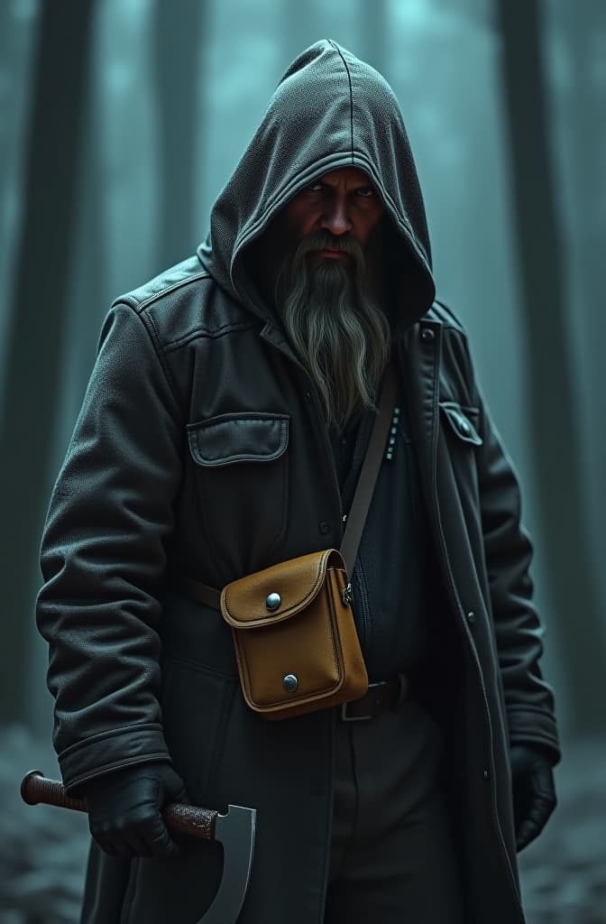  un hombre alto de 3 metros aterrador con una bolsa en la cabeza cadena rotas en los brazos en un campo de noche con mucha niebla y un machete en la mano, realistic, portrait, art by donato giancola and greg rutkowski, realistic face, digital art, trending on artstation hyperrealistic, full body, detailed clothing, highly detailed, cinematic lighting, stunningly beautiful, intricate, sharp focus, f/1. 8, 85mm, (centered image composition), (professionally color graded), ((bright soft diffused light)), volumetric fog, trending on instagram, trending on tumblr, HDR 4K, 8K