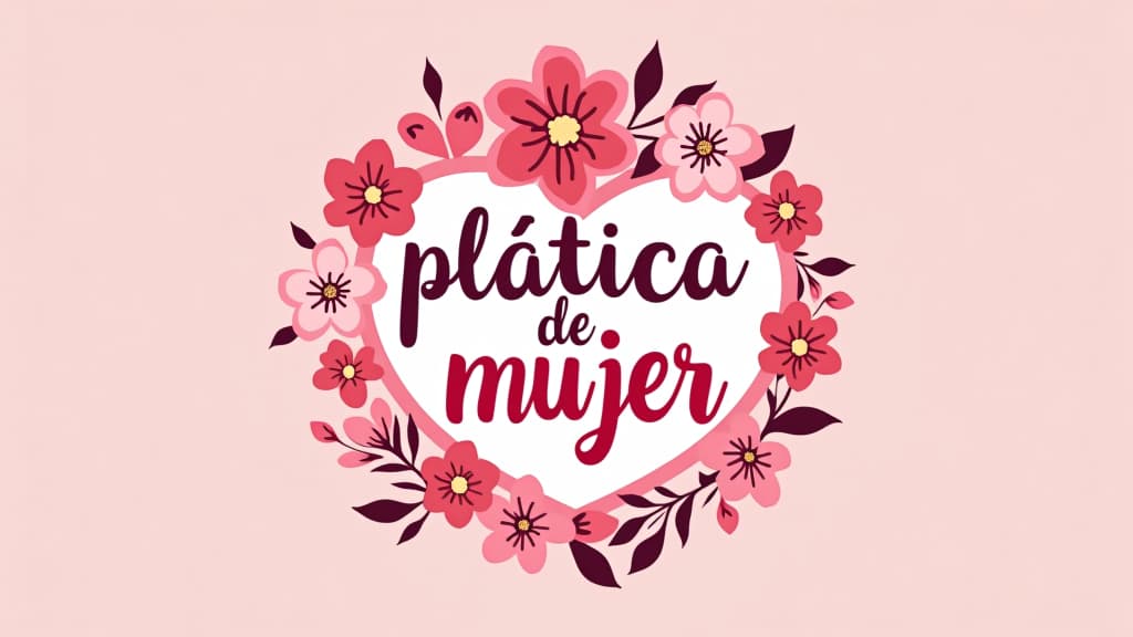  design a logo, girly, flowers, girl talk, with the text 'plática de mujer'.