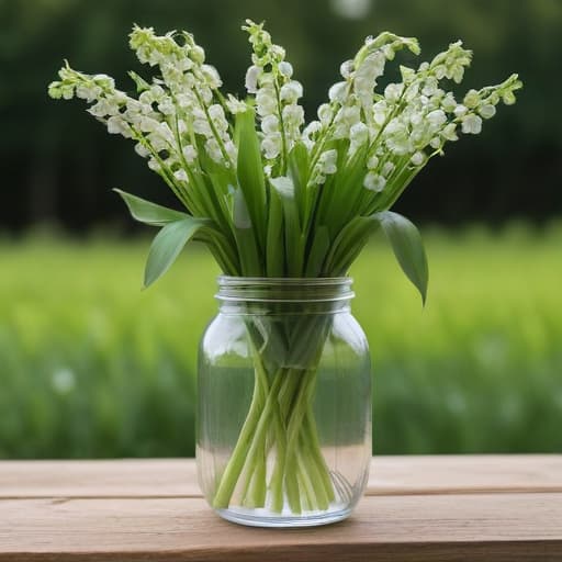 Du muguet dans un vase with Nature background